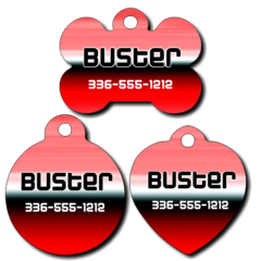 Personalized Red Pet Tag for Dogs and Cats