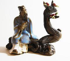 Decorative oriental figurine glazed