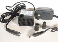 Small quiet low voltage indoor fountain pump, comes with transformer