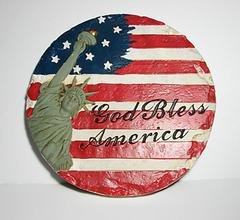 4th of July yard accent American Flag stepping stone