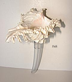Sea shell fountain topper | drilled sea shell with tubing | ocean real sea shell