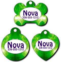 Personalized Green Sky Pet Tag for Dogs and Cats
