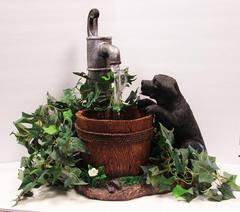 Puppy drinking Fountain with solar light