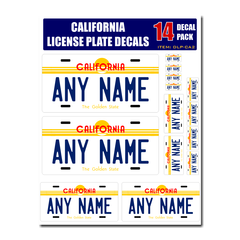 Personalized California License Plate Decals - Stickers Version 2
