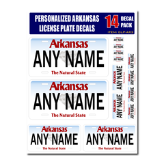 Personalized Arkansas License Plate Decals - Stickers Version 3
