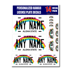 Personalized Hawaii License Plate Decals - Stickers Version 1