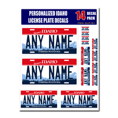 Personalized Idaho License Plate Decals - Stickers Version 1