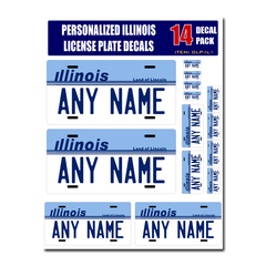 Personalized Illinois License Plate Decals - Stickers Version 1