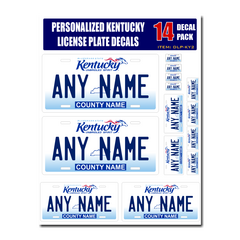 Personalized Kentucky License Plate Decals - Stickers Version 2