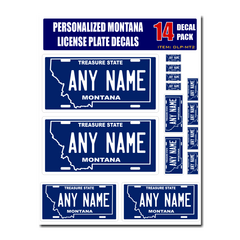 Personalized Montana License Plate Decals - Stickers Version 2