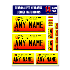 Personalized Nebraska License Plate Decals - Stickers Version 2