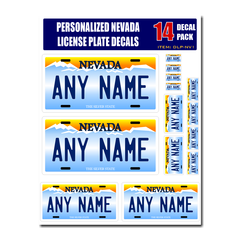 Personalized Nevada License Plate Decals - Stickers Version 1