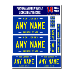 Personalized New Jersey License Plate Decals - Stickers Version 3