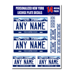 Personalized New York License Plate Decals - Stickers Version 1