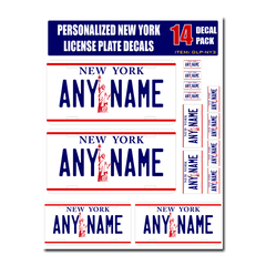 Personalized New York License Plate Decals - Stickers Version 3