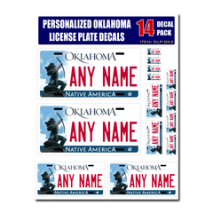 Personalized Oklahoma License Plate Decals - Stickers Version 2