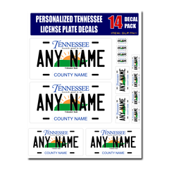 Personalized Tennessee License Plate Decals - Stickers Version 1