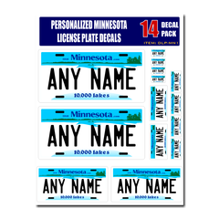 Personalized Minnesota License Plate Decals - Stickers Version 1