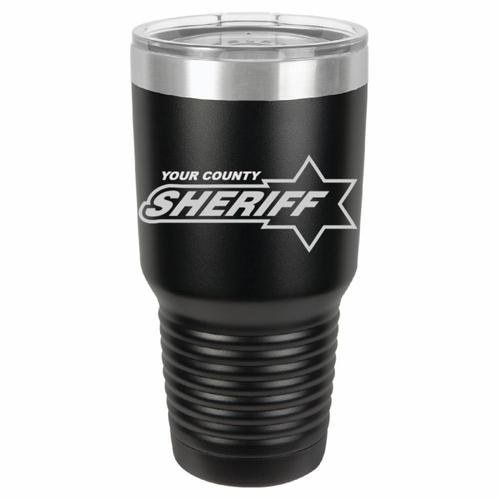 Personalized Laser Engraved 30 oz Insulated Tumbler - Sheriff