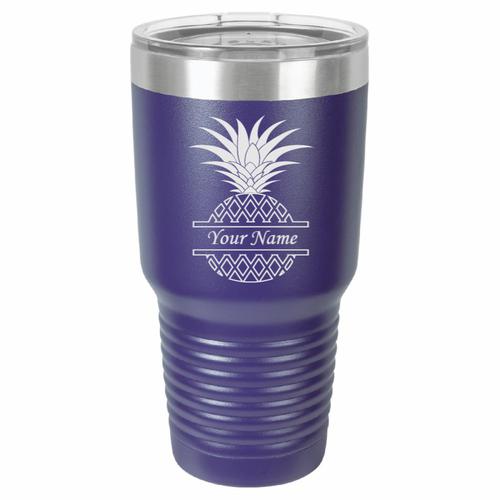 Personalized Laser Engraved 30 oz Insulated Tumbler - Pineapple