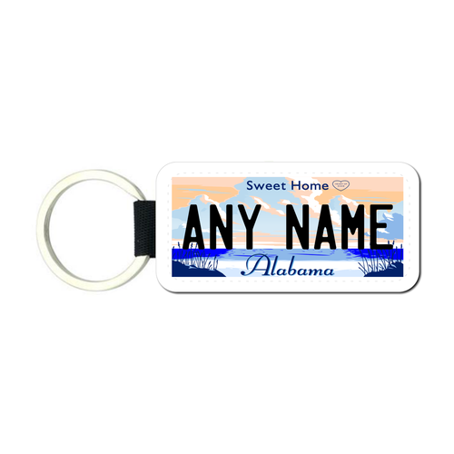 Personalized Alabama 1.5 X 3 Key Ring License Plate
