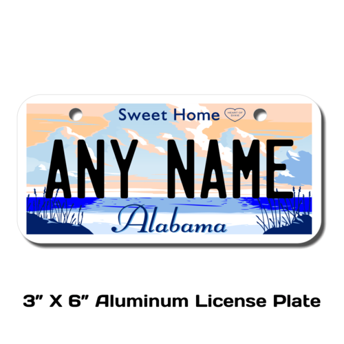 Personalized Alabama 3 X 6 License Plate 