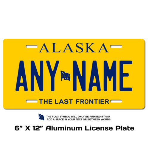 Personalized Alaska 6 X 12 License Plate  