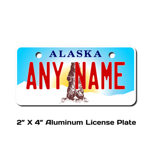 Personalized Alaska 2 X 4 License Plate 