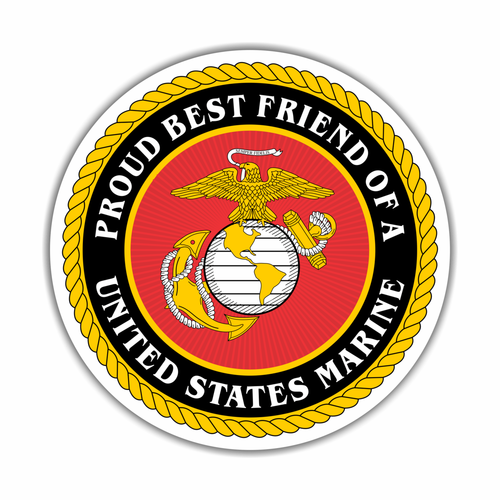 Proud Best Friend of a United States Marine Car / Vehicle Magnet - Free Shipping