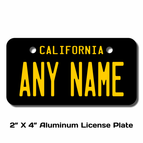 Personalized California 2 X 4 License Plate 