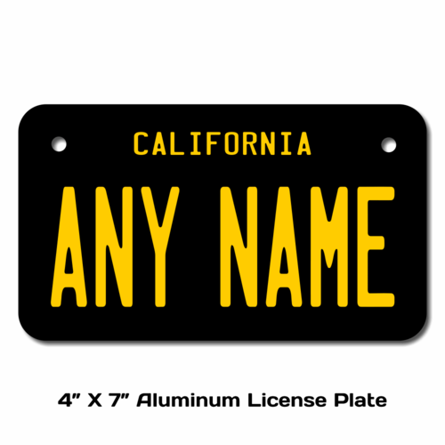 Personalized California 4 X 7 License Plate