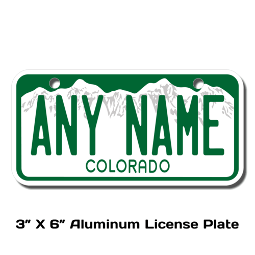 Personalized Colorado 3 X 6 License Plate 