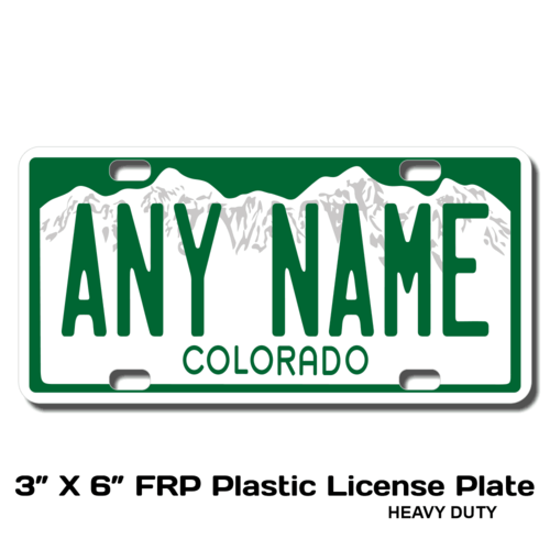 Personalized Colorado 3 X 6 Plastic License Plate 