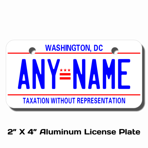 Personalized District of Columbia 2 X 4 License Plate 