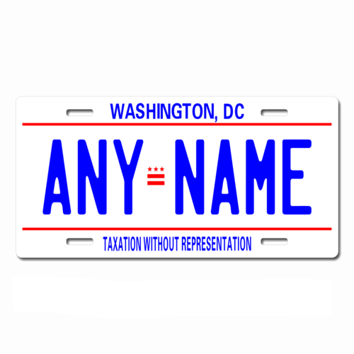 Personalized District of Columbia D.C. License Plate for Bicycles, Kid's Bikes, Carts, Cars or Truck