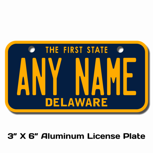 Personalized Delaware 3 X 6 License Plate 