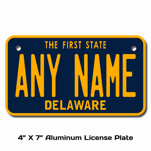 Personalized Delaware 4 X 7 License Plate