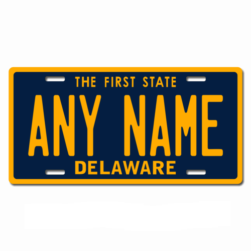 Personalized Delaware License Plate for Bicycles, Kid's Bikes, Carts, Cars or Trucks