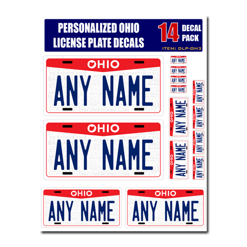 Personalized Ohio License Plate Decals - Stickers Version 3