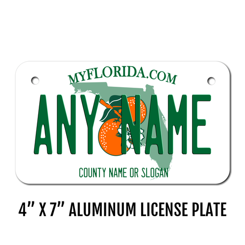 Personalized Florida 4 X 7 License Plate