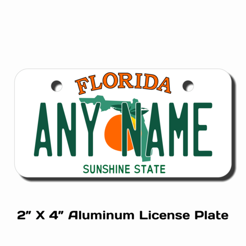 Personalized Florida 2 X 4 License Plate 
