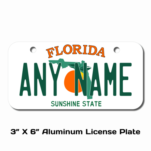 Personalized Florida 3 X 6 License Plate