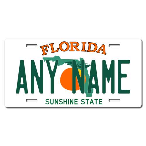 Personalized Florida License Plate for Bicycles, Kid's Bikes, Carts, Cars or Trucks