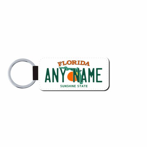 Personalized Florida 1.5 X 3 Key Ring License Plate 