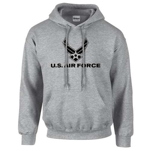 USAF Air Force Hooded Sweatshirt in Gray 