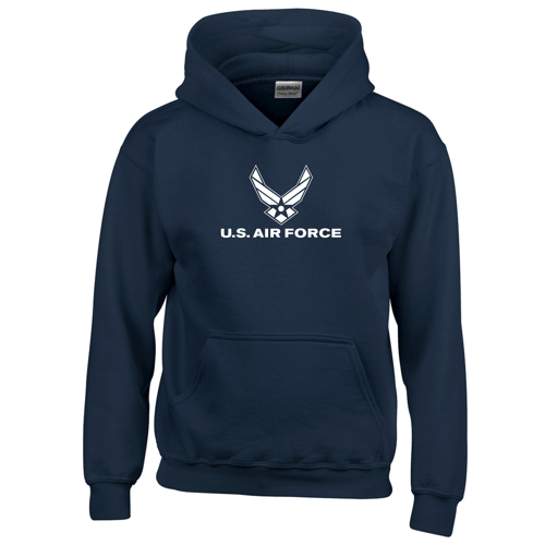 Youth US Air Force Navy Blue Hooded Sweatshirt - Free Shipping