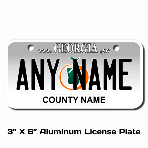 Personalized Georgia 3 X 6 License Plate 