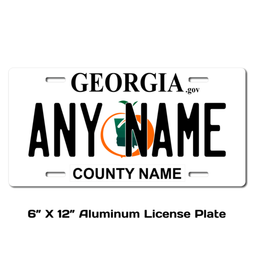 Personalized Georgia 6 X 12 License Plate   