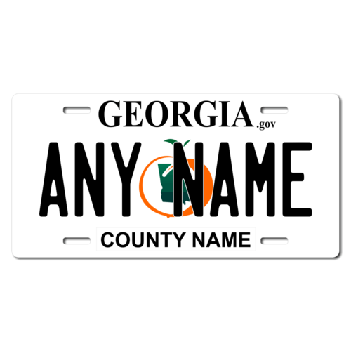 Personalized Georgia License Plate for Bicycles, Kid's Bikes, Carts, Cars or Trucks Version 2