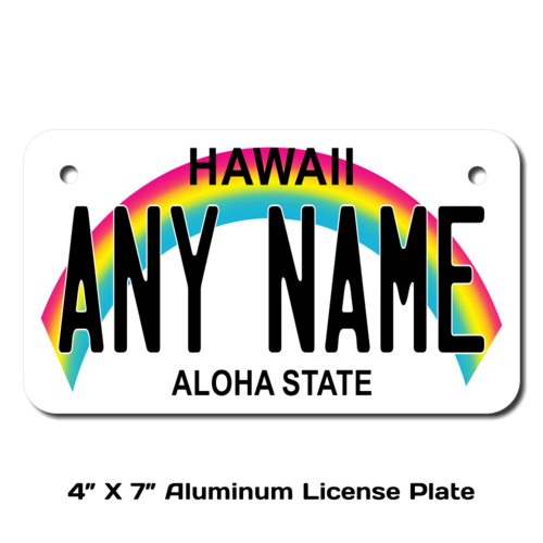Personalized Hawaii 4 X 7 License Plate